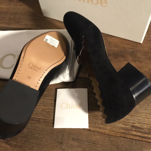 Chloé black suede Lauren scalloped pumps - Picture 6 of 8